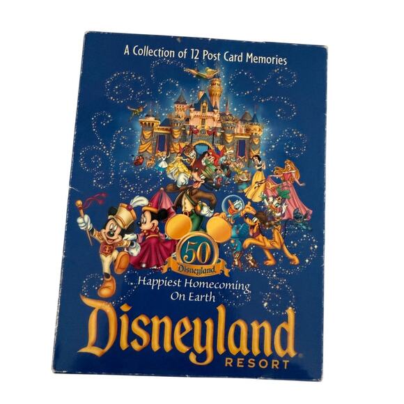 12 RARE New Vintage 50th Anniversary Disneyland Post Cards Collectors w/Box - Picture 4 of 5